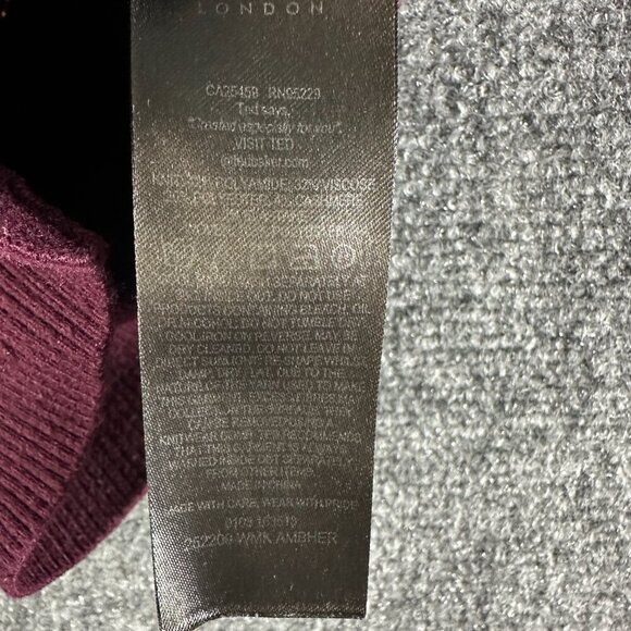 Ted Baker Sweater Womens US 4 Ted 1 Burgundy Ribbed Knit Long Sleeve Pullover - Picture 6 of 9